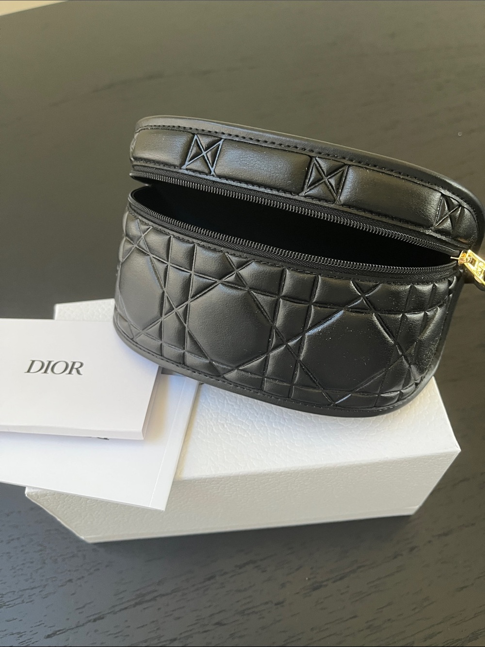 Dior Black Quilted Leather Eyewear Case